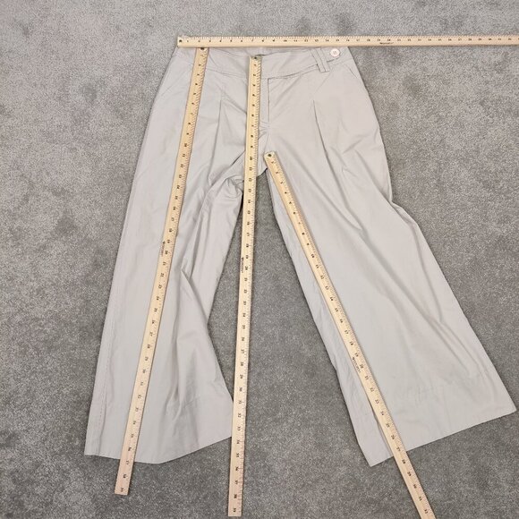 Vintage Spoza Women's Pleated Wide Leg Cream Pants Size EU 40 Old Money Cotton - Picture 6 of 11